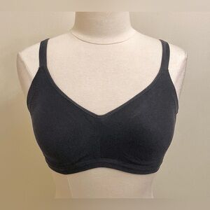 Warners Easy Does It Black Underarm-Smoothing Wireless Lined Comfort Bra SZ M